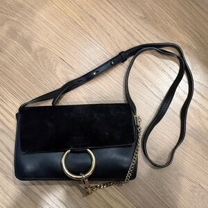 Chloe Black and Gold Crossbody Bag